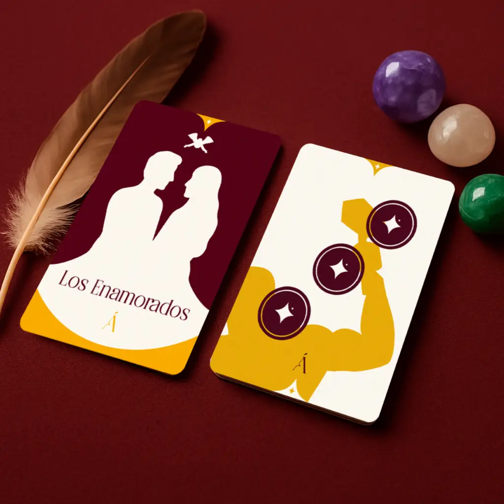 Combinación del 3 de oros y Los enamorados en el Tarot