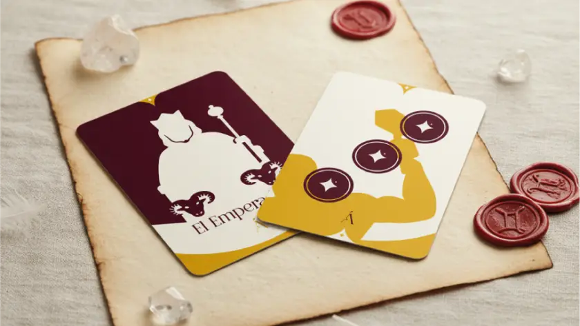 Combinación entre en 3 de Oros y El Emperador en el Tarot