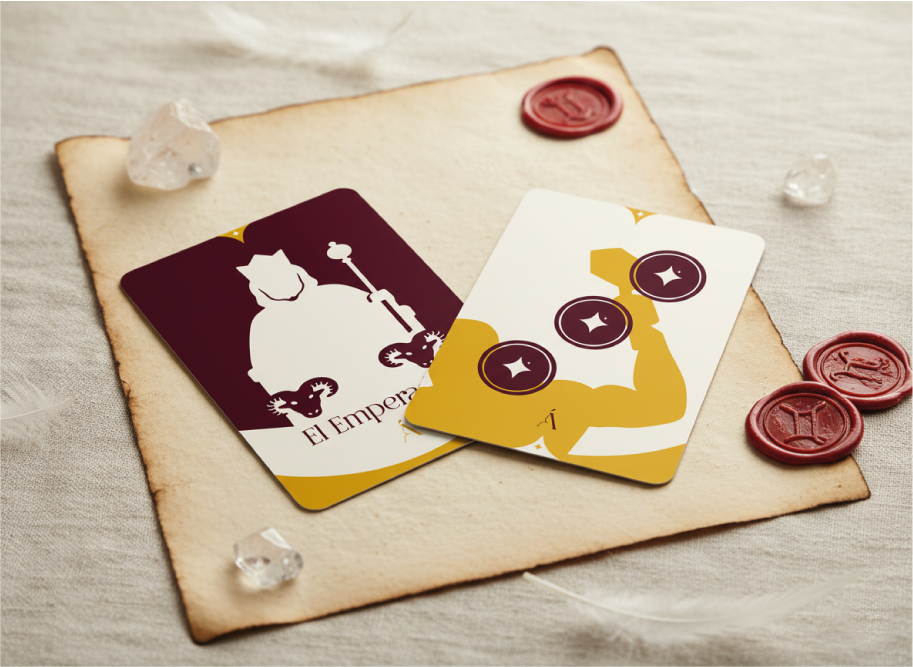 Combinación entre en 3 de Oros y El Emperador en el Tarot