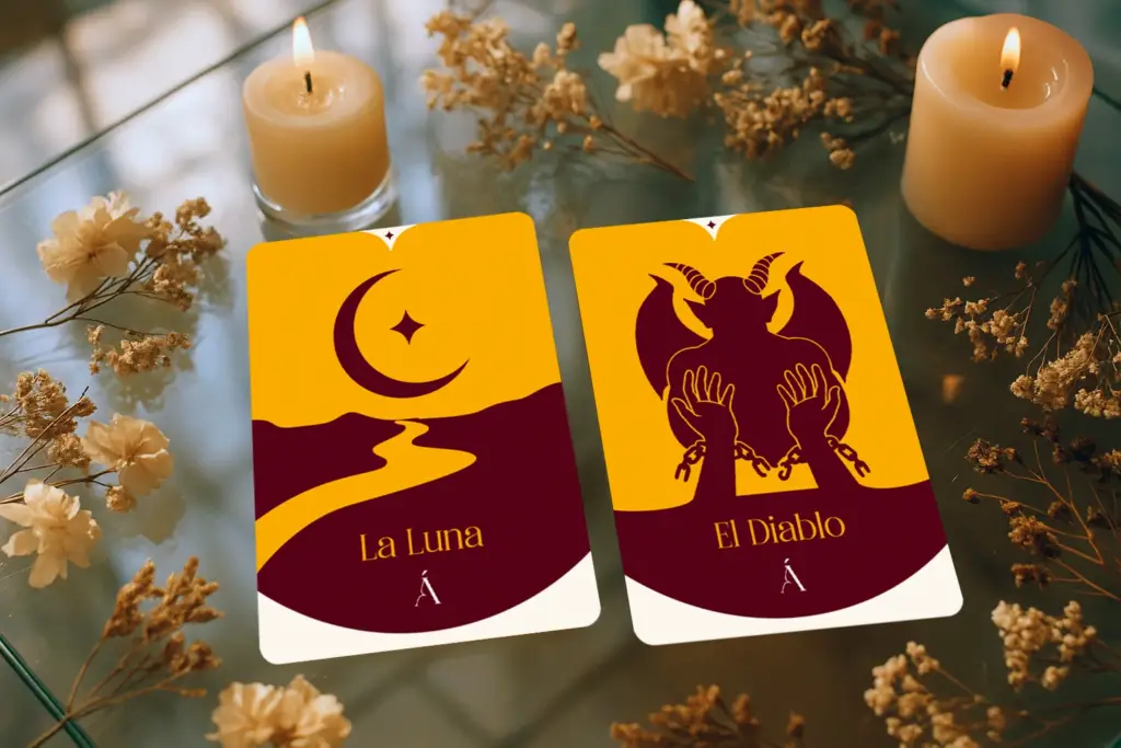 Combinación del Diablo y La Luna en el Tarot