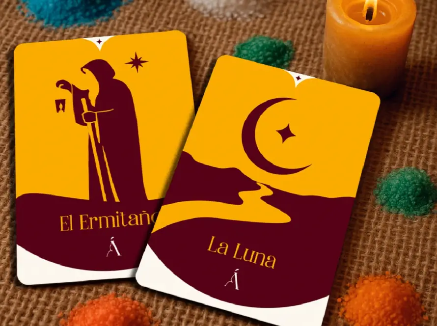 Combinación entre El Ermitaño y La Luna en el Tarot.