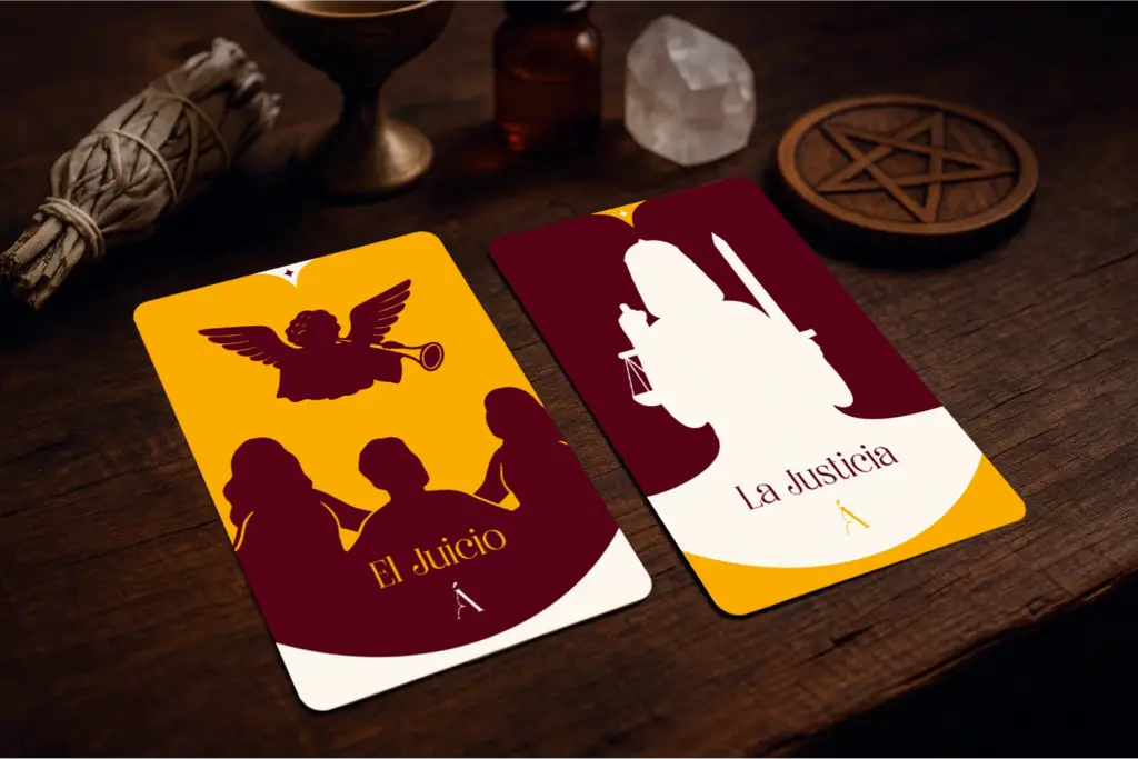 Combinación del Juicio y la Justicia en el tarot