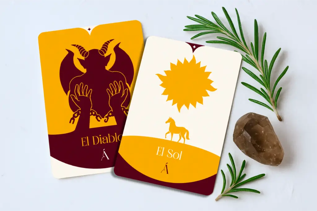 Combinación de El Sol y El Diablo en el Tarot