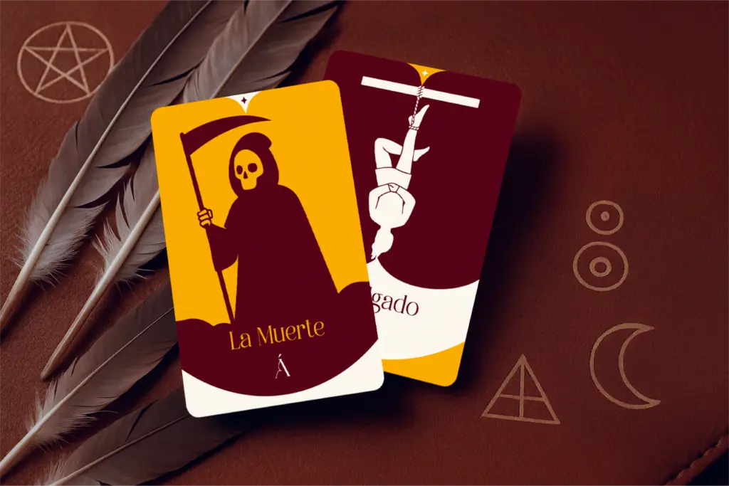 Combinación entre La Muerte y El colgado en el Tarot
