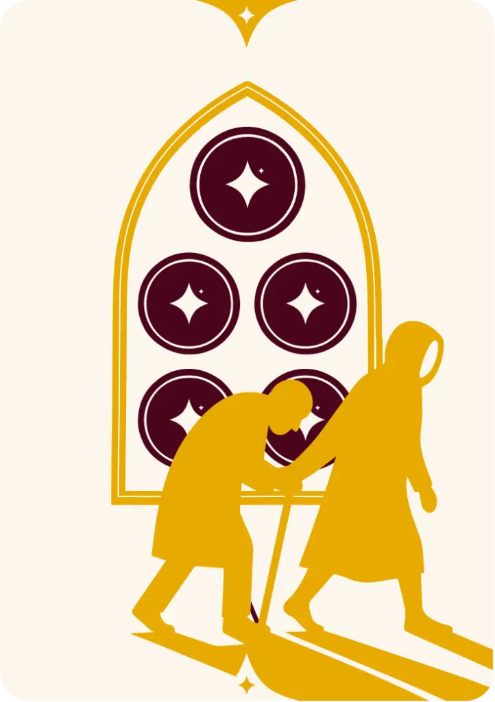 carta 5 de oros en el tarot