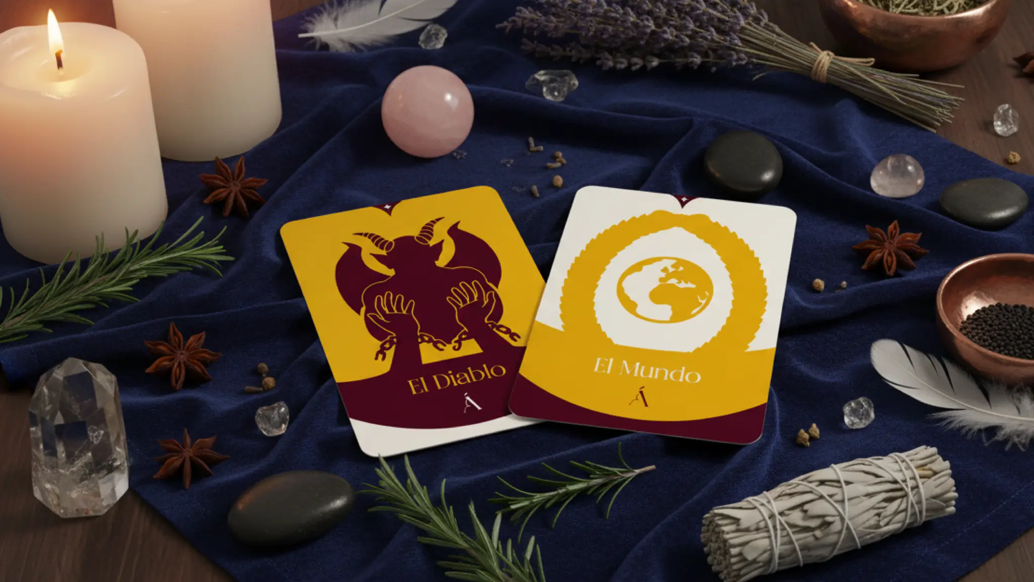Combinación entre El Diablo y El Mundo en el Tarot