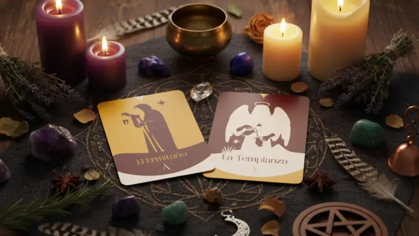 Combinación entre El Ermitaño y La Templanza en el Tarot