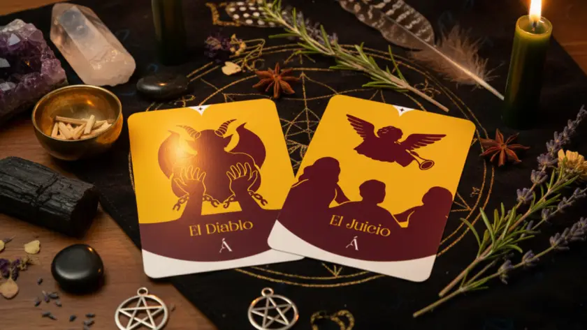 Combinación entre El Juicio y El Diablo en el Tarot