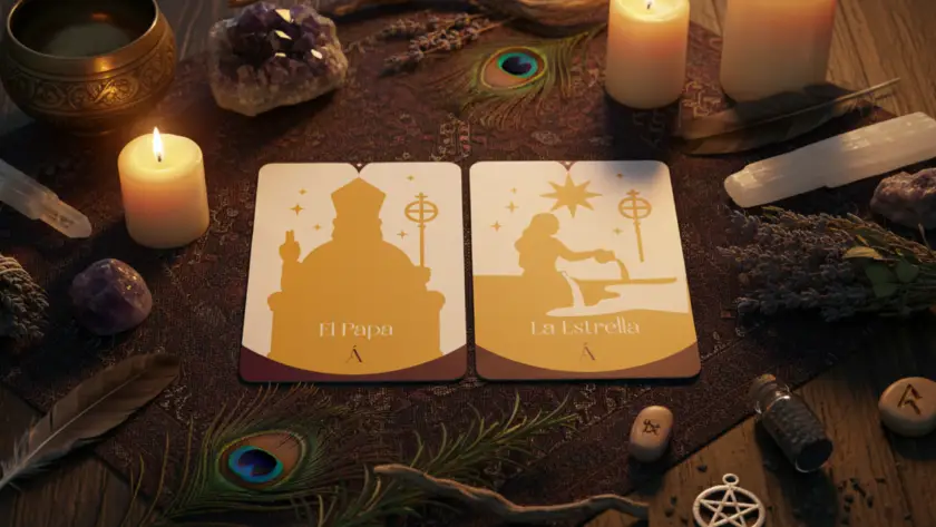 Combinación entre El Papa y La Estrella en el Tarot