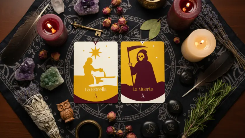 Combinación entre La Estrella y La Muerte en el Tarot