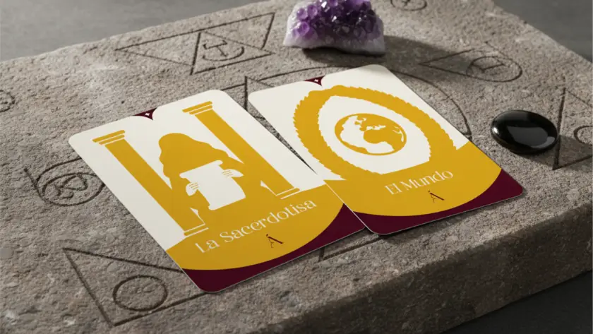 Combinación entre La Sacerdotisa y El Mundo en el Tarot