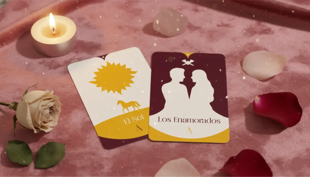 Combinación entre Los Enamorados y el Sol en el Tarot