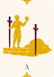 carta del 2 de bastos en el tarot