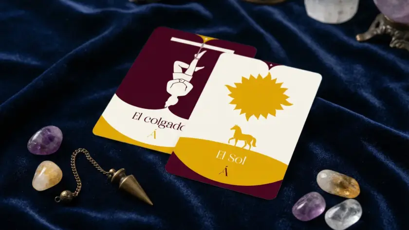 Combinación entre El Colgado y El Sol en el Tarot