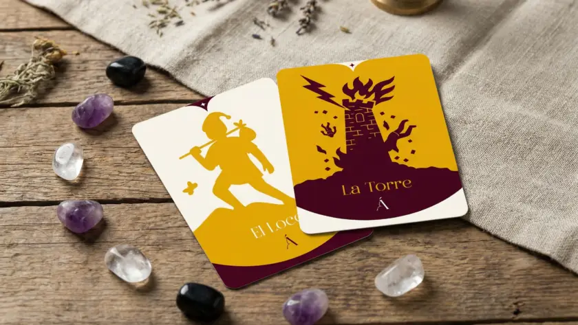 Combinación entre el Loco y La Torre en el Tarot