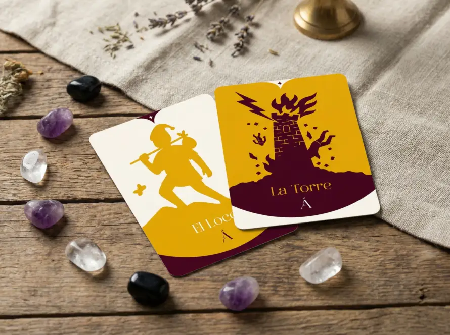 Combinación entre el Loco y La Torre en el Tarot