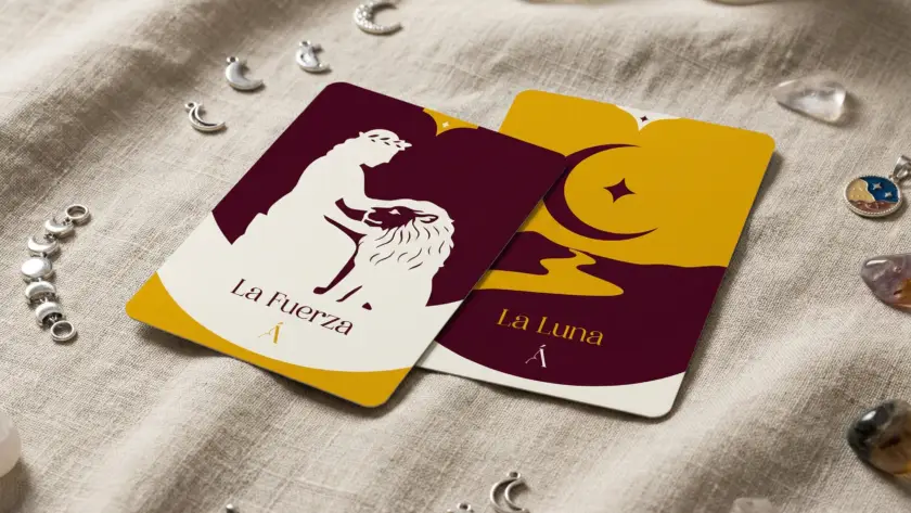 Combinación entre La Fuerza y La Luna en el Tarot