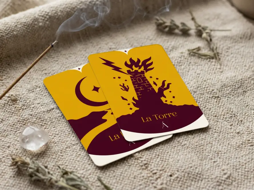 Combinación entre la Torre y La Luna en el Tarot