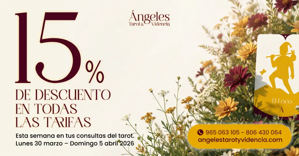 promoción del 15% de descuento tarot