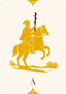 carta del caballo de bastos en el tarot