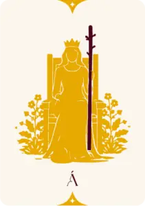 carta de la reina de bastos en el tarot