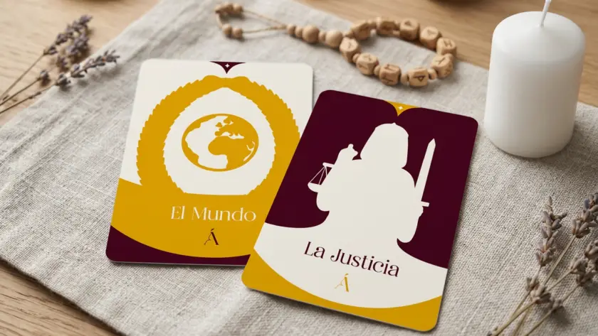 Combinación entre La Justicia y El Mundo en el Tarot
