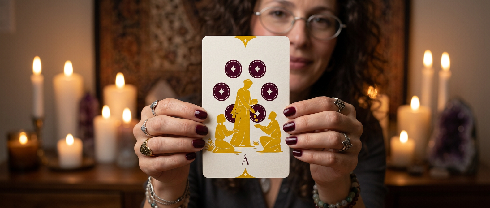 Carta Seis de Oros en el Tarot. Los Oros te guían a través de Ángeles.
