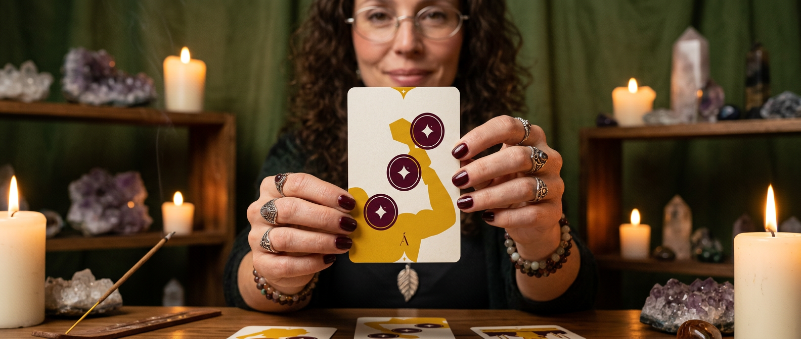 Carta Tres de Oros en el Tarot. Los Oros te guían a través de Ángeles.