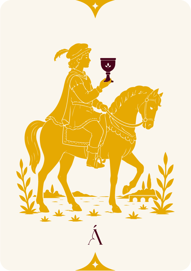 Carta del caballo de copas de los arcanos menores de angeles tarot y videncia