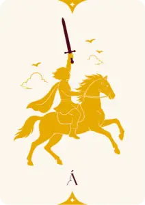 Carta del Caballo de Espadas, arcanos menores en el tarot