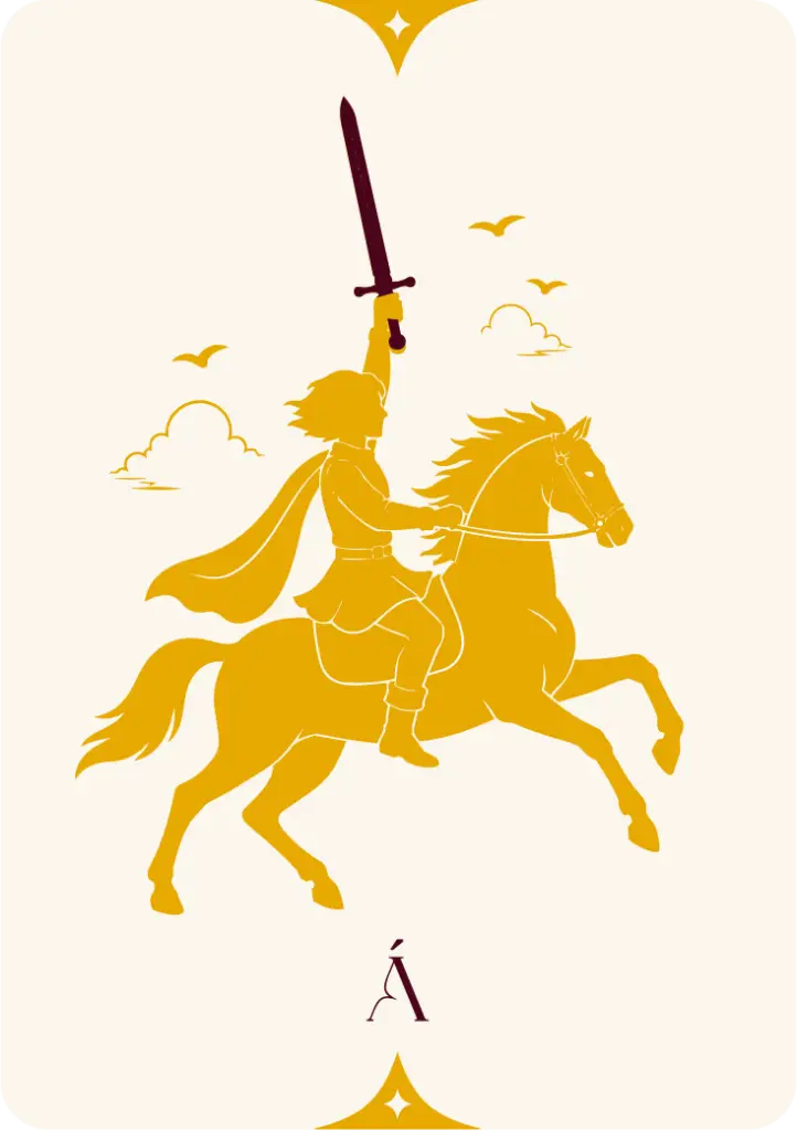 Carta del Caballo de Espadas, arcanos menores en el tarot