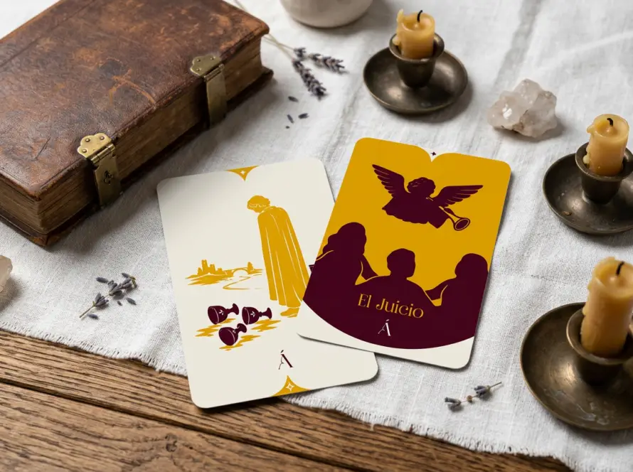 Combinación entre El Cinco de Copas y El Juicio en el Tarot