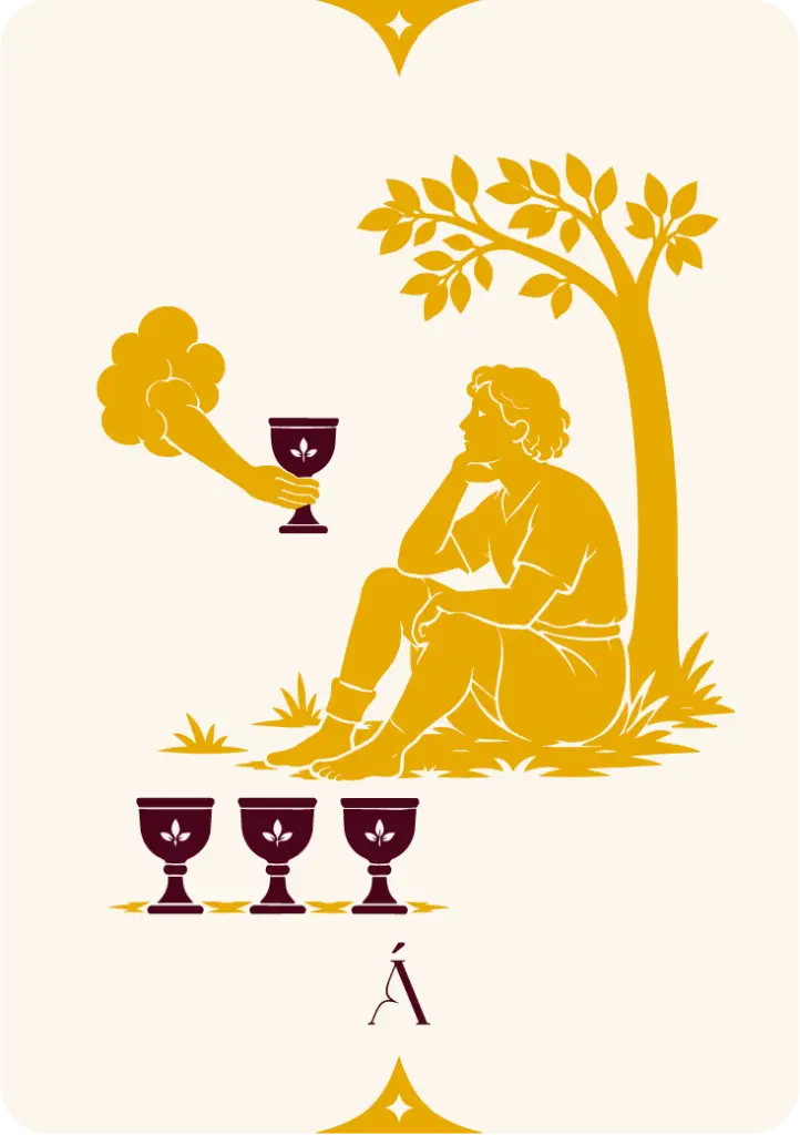 Carta del Cuatro de Copas, arcanos menores en el tarot