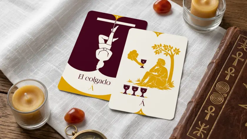 Combinación entre El Cuatro de Copas y El Colgado en el Tarot