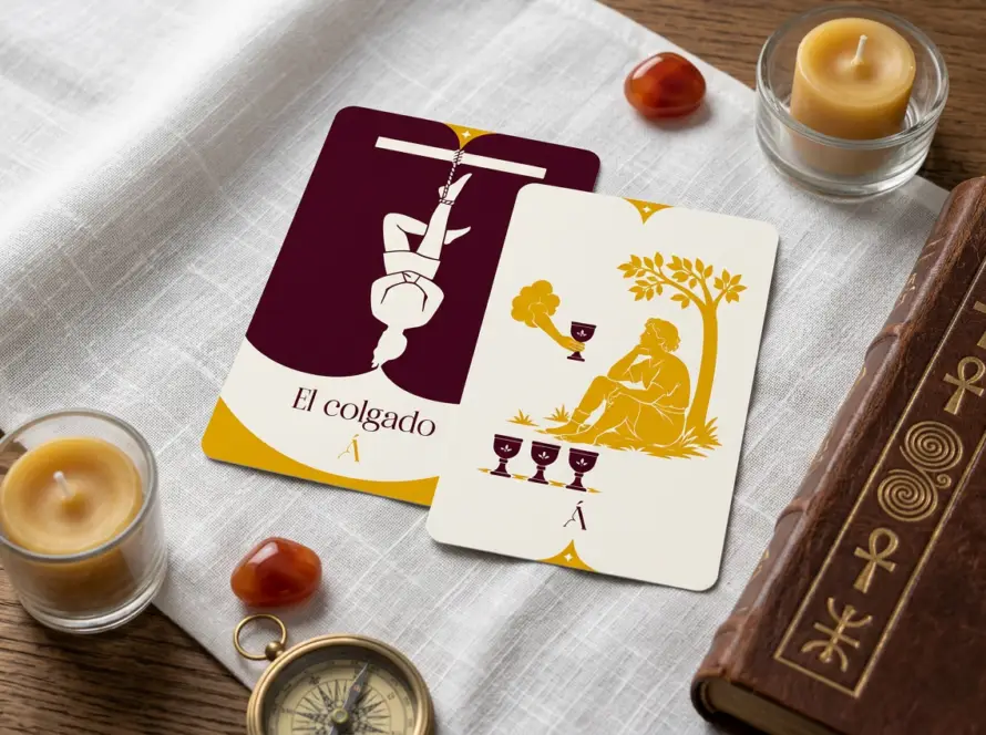 Combinación entre El Cuatro de Copas y El Colgado en el Tarot