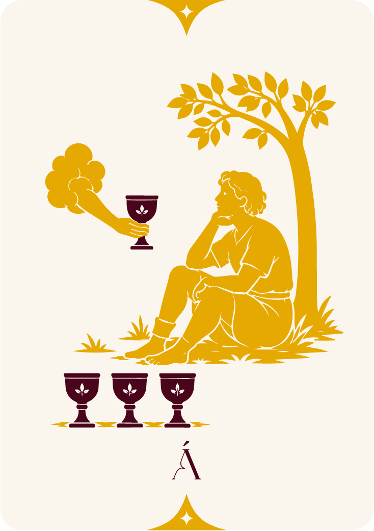 Carta del Cuatro de Copas, arcanos menores en el tarot