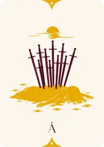 Carta del Diez de Espadas, arcanos menores en el tarot