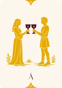 Carta del Dos de Copas, arcanos menores en el tarot