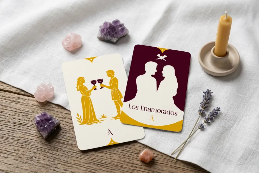 Combinación entre El Dos de Copas y Los Enamorados en el Tarot