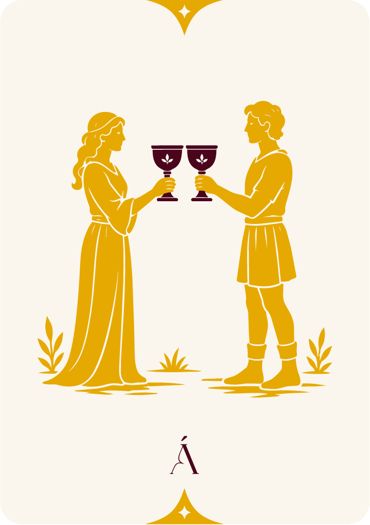 Carta del Dos de Copas, arcanos menores en el tarot