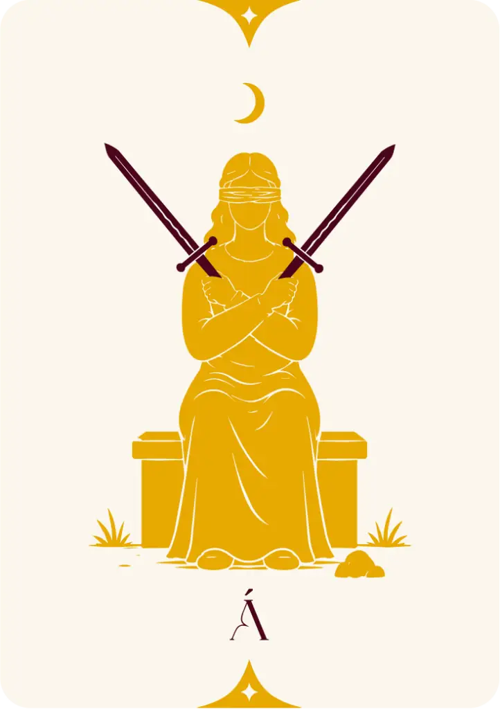 Carta del Dos de Espadas, arcanos menores en el tarot
