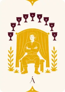 carta del nueve de copas de los arcanos menores de angeles tarot y videncia