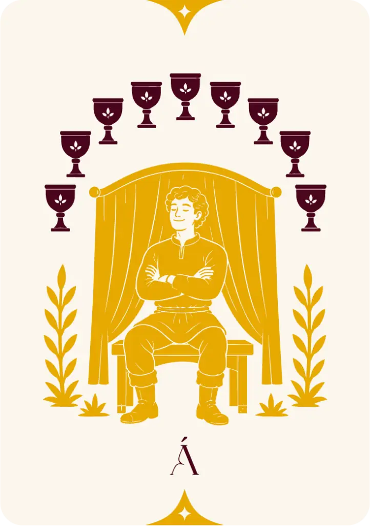 carta del nueve de copas de los arcanos menores de angeles tarot y videncia