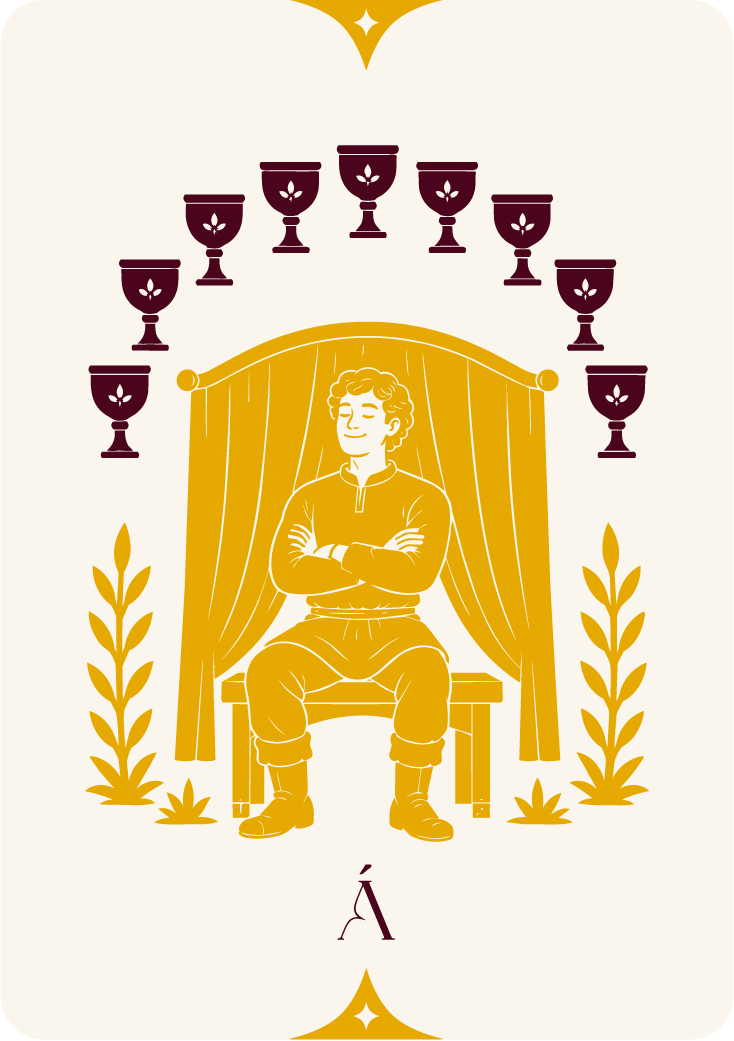 carta del nueve de copas de los arcanos menores de angeles tarot y videncia