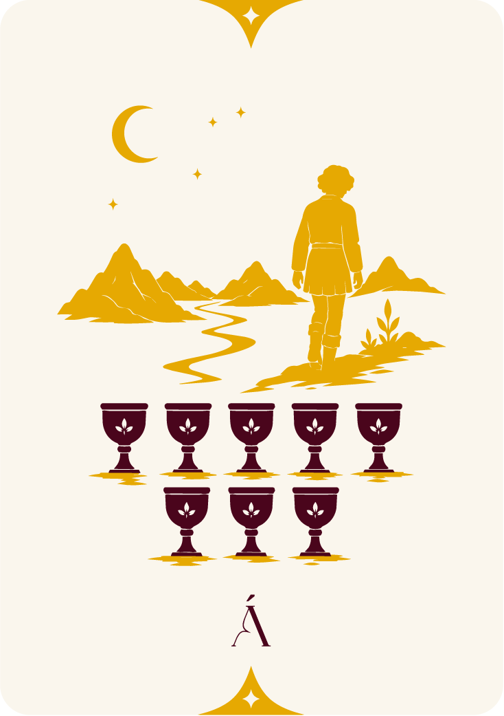 Carta del Ocho de Copas, arcanos menores en el tarot