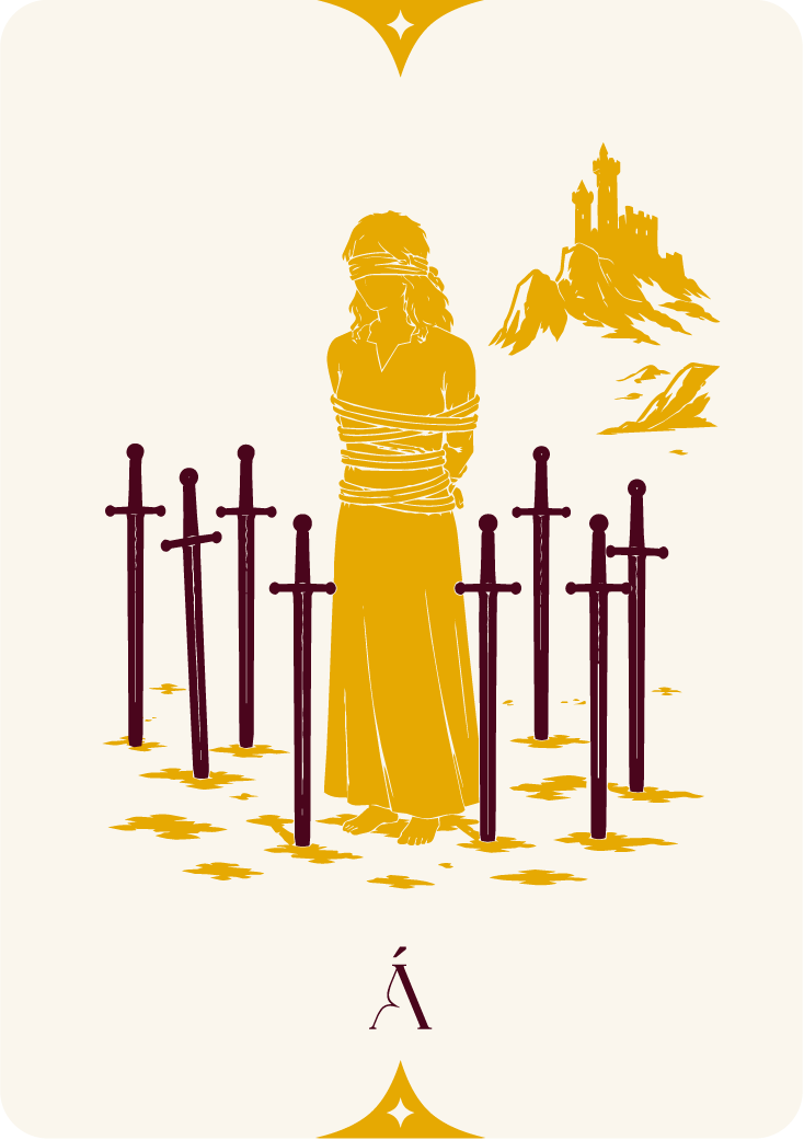 Carta del Ocho de Espadas, arcanos menores en el tarot