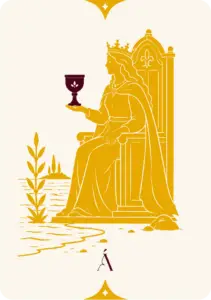 carta de la reina de copas de los arcanos menores de angeles tarot y videncia