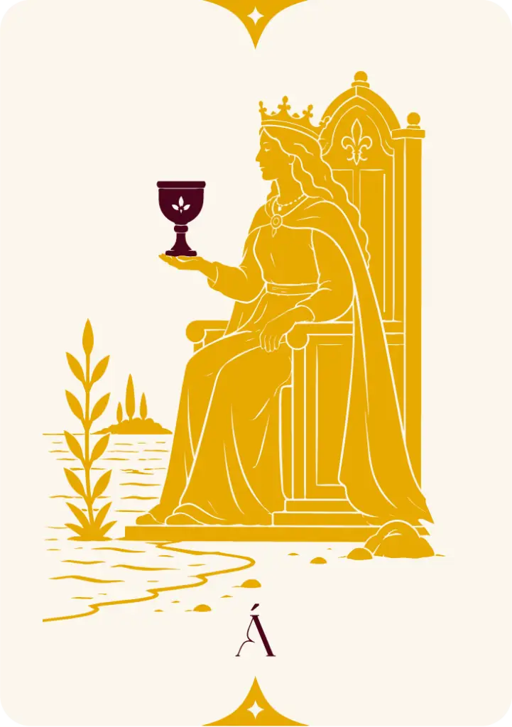 carta de la reina de copas de los arcanos menores de angeles tarot y videncia