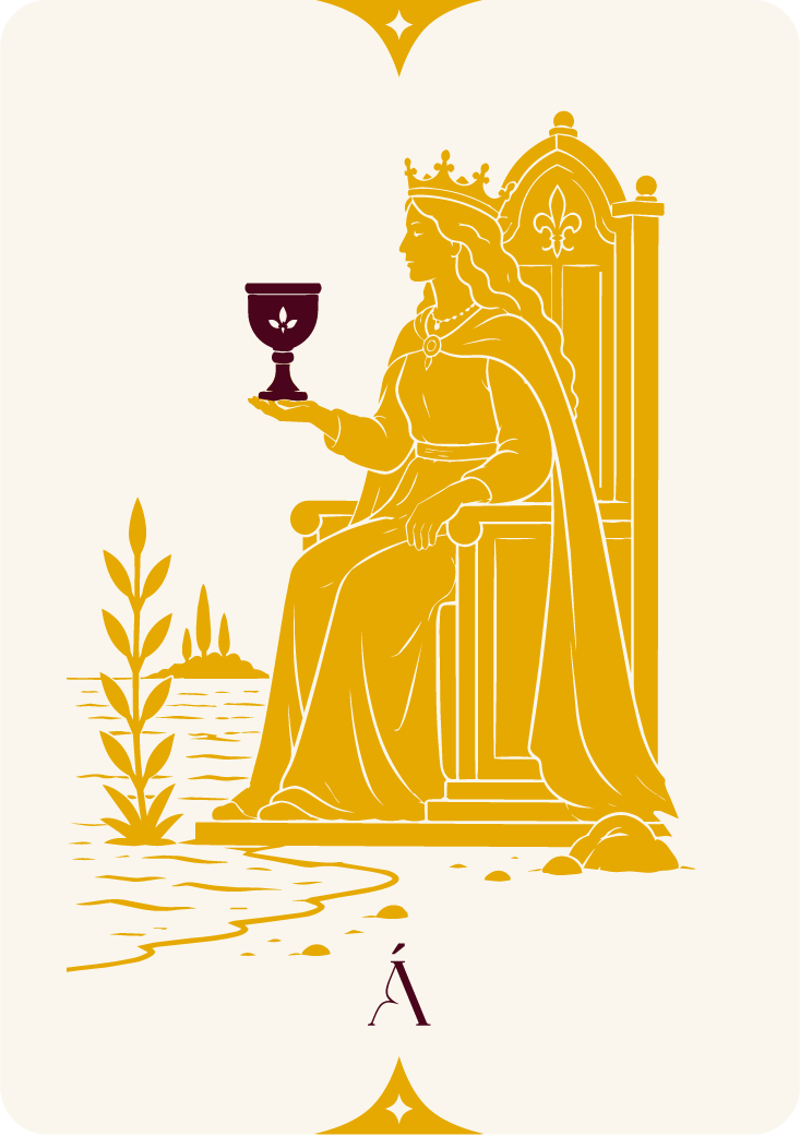 carta de la reina de copas de los arcanos menores de angeles tarot y videncia