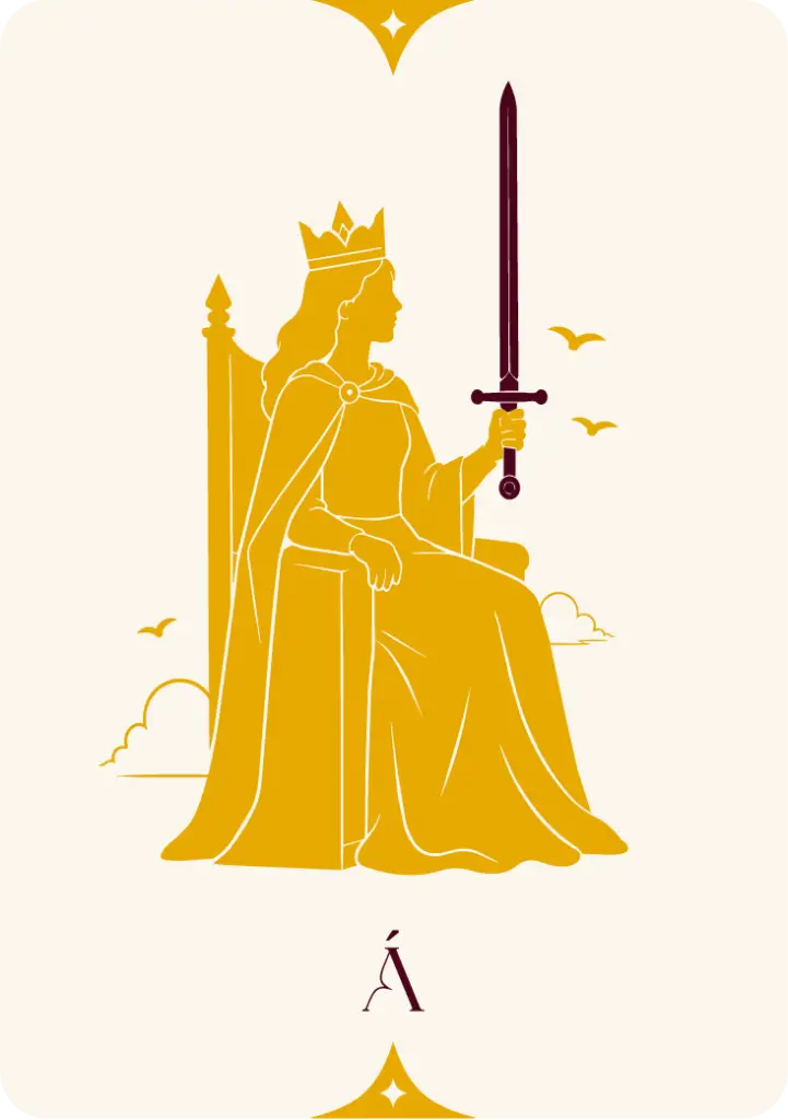 Carta del Reina de Espadas, arcanos menores en el tarot